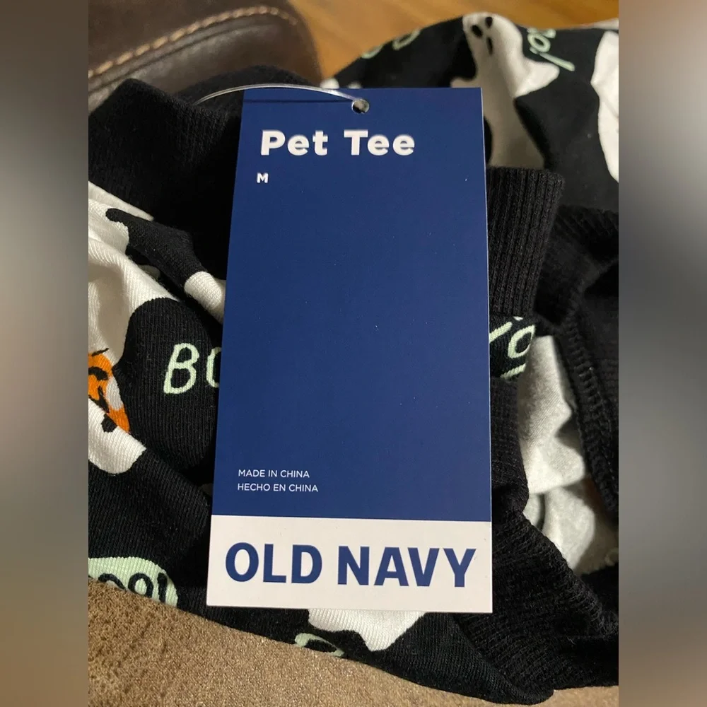 Old Navy Halloween Print Jersey Knit T-Shirt for Pets Dogs Ghost Boo Size Medium